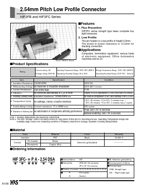 HIF3FB-26DA-2.54DSA Datasheet PDF HIROSE ELECTRIC