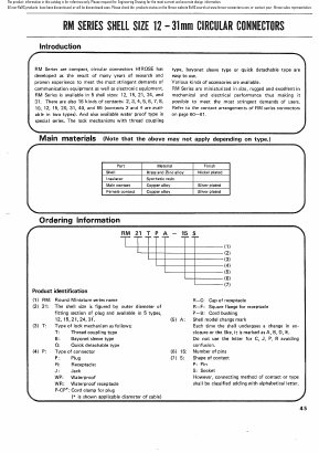 RM12QRR-15S Datasheet PDF HIROSE ELECTRIC