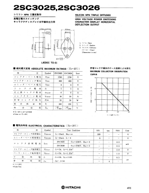 2SC3026 Datasheet PDF Hitachi -> Renesas Electronics