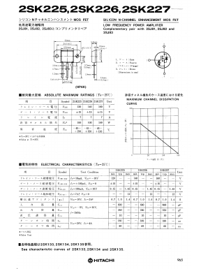 2SK227 Datasheet PDF Hitachi -> Renesas Electronics