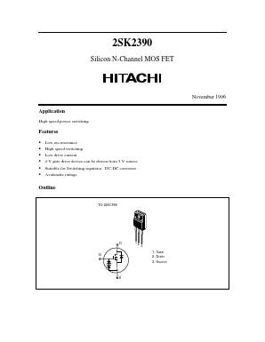 2SK2390 Datasheet PDF Hitachi -> Renesas Electronics
