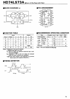 74LS73A Datasheet PDF Hitachi -> Renesas Electronics