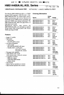 HM514400ASLJ-6 Datasheet PDF Hitachi -> Renesas Electronics