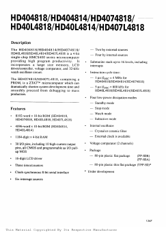 HD404814 Datasheet PDF Hitachi -> Renesas Electronics