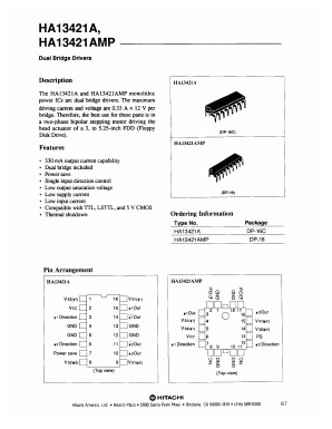 HA13421 Datasheet PDF Hitachi -> Renesas Electronics