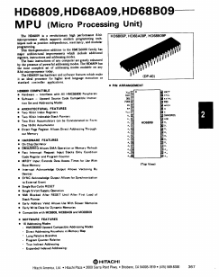 HD68B09 Datasheet PDF Hitachi -> Renesas Electronics