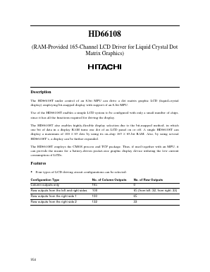 HD66108 Datasheet PDF Hitachi -> Renesas Electronics