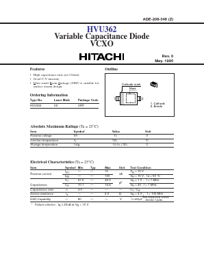 HVU362 Datasheet PDF Hitachi -> Renesas Electronics