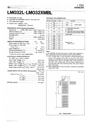 LM032XMBL Datasheet PDF Hitachi -> Renesas Electronics