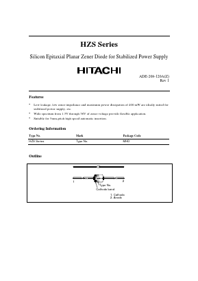 HZS2A1 Datasheet PDF Hitachi -> Renesas Electronics