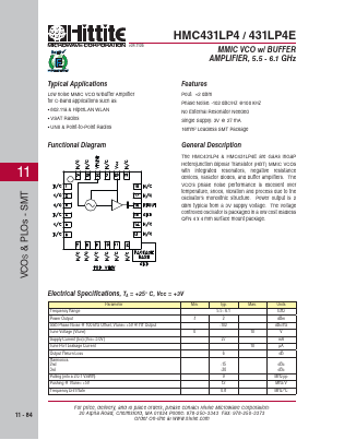 HMC431LP4 Datasheet PDF Hittite Microwave