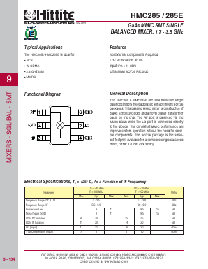 HMC285 Datasheet PDF Hittite Microwave