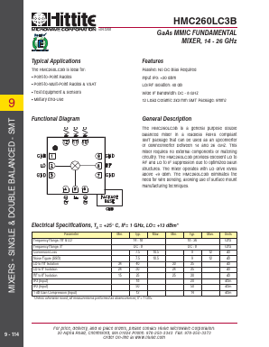 HMC260LC3B Datasheet PDF Hittite Microwave