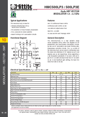 HMC500LP3 Datasheet PDF Hittite Microwave