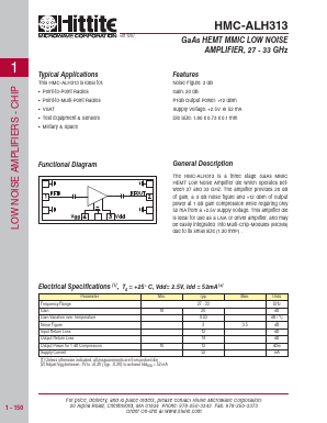 HMC-ALH313 Datasheet PDF Hittite Microwave