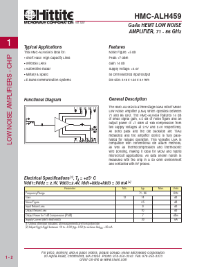HMC-ALH459 Datasheet PDF Hittite Microwave