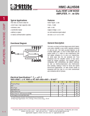 HMC-ALH508 Datasheet PDF Hittite Microwave