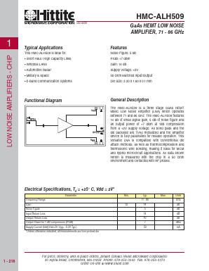 HMC-ALH509 Datasheet PDF Hittite Microwave