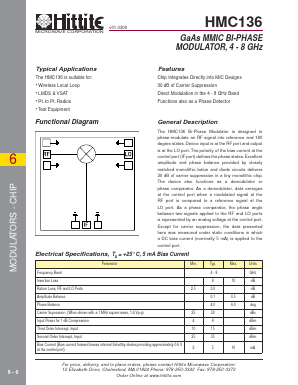 HMC136 Datasheet PDF Hittite Microwave