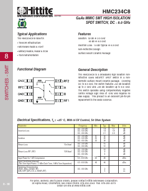 HMC234C8 Datasheet PDF Hittite Microwave