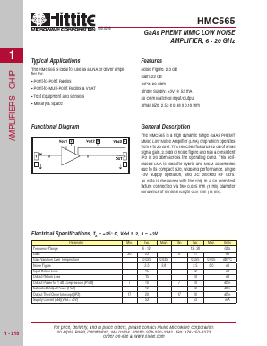 HMC565 Datasheet PDF Hittite Microwave