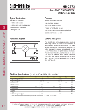 HMC773 Datasheet PDF Hittite Microwave