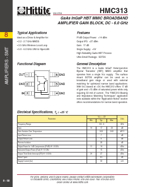HMC313 Datasheet PDF Hittite Microwave