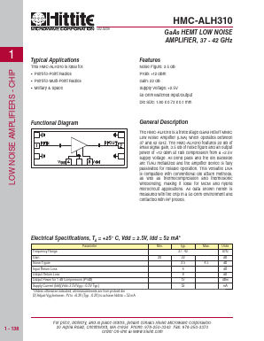 HMC-ALH310 Datasheet PDF Hittite Microwave