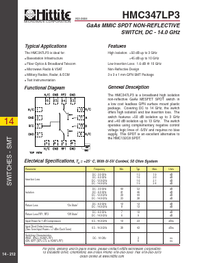 HMC347LP3 Datasheet PDF Hittite Microwave