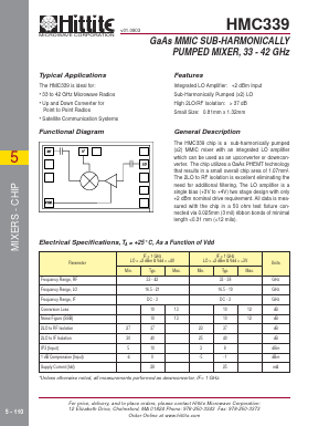 HMC339 Datasheet PDF Hittite Microwave