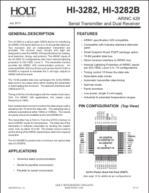 HI-3282PJMF Datasheet PDF Holt Integrated Circuits