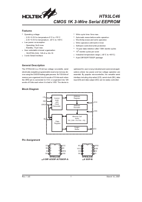 HT93LC46 Datasheet PDF Holtek Semiconductor