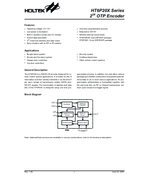 HT6P20D Datasheet PDF Holtek Semiconductor