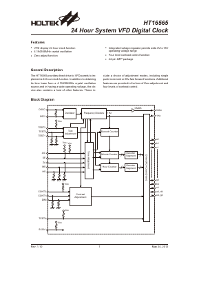 HT16565 Datasheet PDF Holtek Semiconductor