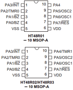 HT48R01 Datasheet PDF Holtek Semiconductor
