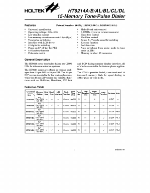 HT9214BL Datasheet PDF Holtek Semiconductor
