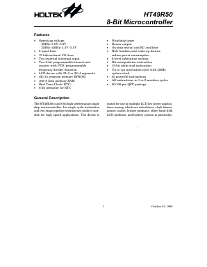 HT49R50 Datasheet PDF Holtek Semiconductor