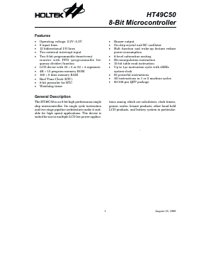 HT49C50 Datasheet PDF Holtek Semiconductor