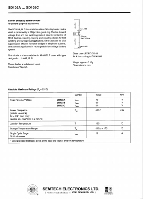 SD103A Datasheet PDF Honey Technology