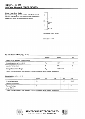 1N963A Datasheet PDF Honey Technology
