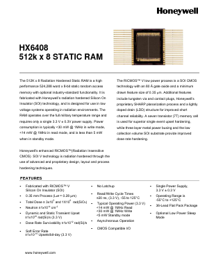 HX6408QRM Datasheet PDF Honeywell International