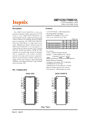 GM71CS17400CLJ-6 Datasheet PDF Hynix Semiconductor