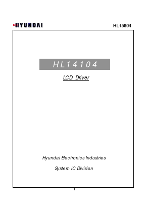 HL15604 Datasheet PDF Hynix Semiconductor