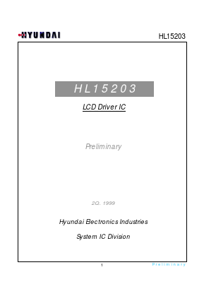 HL15203 Datasheet PDF Hyundai Micro Electronics