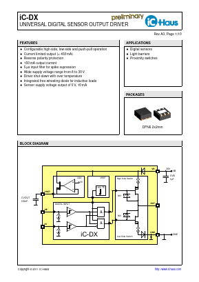 IC-DX Datasheet PDF IC-Haus GmbH