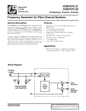 AV9107C-22 Datasheet PDF Integrated Circuit Systems