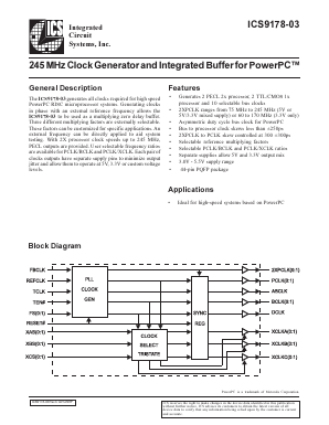 ICS9178Y-03 Datasheet PDF Integrated Circuit Systems