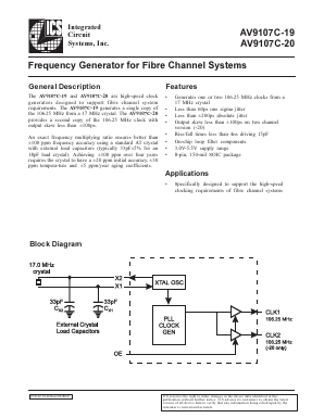 AV9107C-19CS08 Datasheet PDF Integrated Circuit Systems