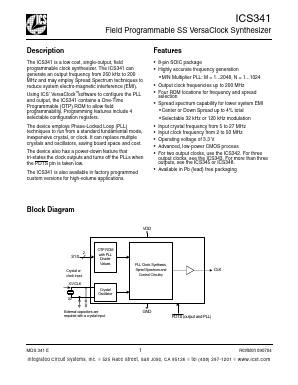 ICS341MP Datasheet PDF Integrated Circuit Systems