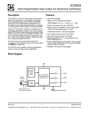 ICS343 Datasheet PDF Integrated Circuit Systems